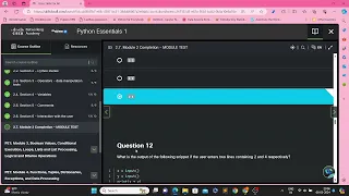 Cisco Python Course Module 2 2 7 Module 2 Completion - MODULE TEST