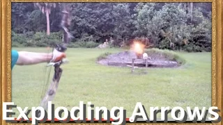 Exploding Arrows with compound bow Arrow filled with black powder capped w shotgun primer