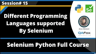 Different Programming Languages supported by Selenium Selenium Python - Session 15