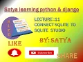 Django Lecture 11 Django CONNECT SQLITE TO SQLITE STUDIO