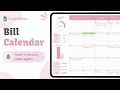 Bill Payment Calendar Tracker in Google Sheets Digital Planner with Dashboard Stats