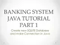 Banking System Java Tutorial Part 1 Create sqlite database and make connection in java