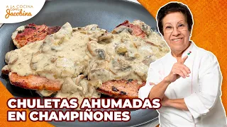 🥩🍄 CHULETAS AHUMADAS EN SALSA CREMOSA DE CHAMPIÑONES | ¡FÁCILES Y DELICIOSAS!