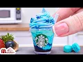 DIY Starbucks Blue Cloud Frappuccino At Home ASMR Cooking Mini Food