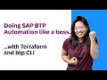 Doing SAP BTP Platform Automation like a boss with Terraform and btp CLI