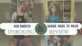 Barbie made to Move Ken Barista doll Unboxing Review Customised Barbie Ken doll makeover