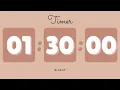 1 Hour 30 Minutes Silent Timer with Cute Ending Alarm Pastel Brown Timer