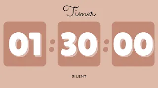 1 Hour 30 Minutes Silent Timer with Cute Ending Alarm Pastel Brown Timer