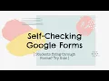 60 Second PD Self-Checking Google Forms