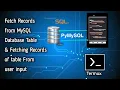 Extracting Data from AWebServer MariaDb MySQL Database Tables Extract table data From User Input
