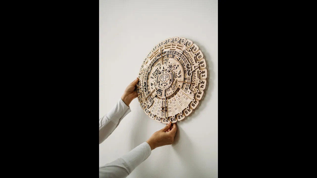 Puzzle 3D Calendar Mayas, 73 piese, lemn