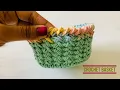 Crochet diy basket Crochet new stitch best lily sugar n cream cotton yarn project