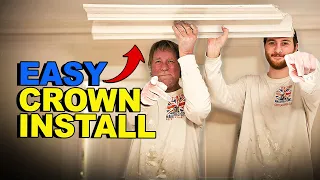 How We EASILY Install Plaster Cornice Crown Moulding Step-by-Step