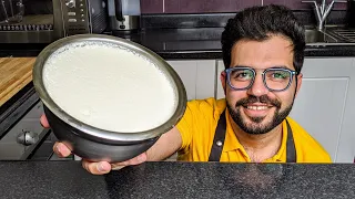                   طريقة عمل اللبن في البيت   تخثير اللبن   الزبادي  شيف شاهين دندنها