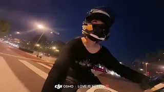 Let's go to race motorcycles rider to night
