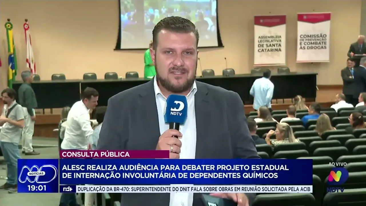 Alesc realiza audiência pública sobre internação involuntária de dependentes químicos