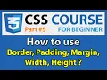 CSS Tutorial For Beginners in Hindi CSS Border Width Height Padding Margin CSS Box Model