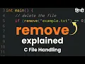 C Programming remove Function File Delete Delete File Using C Language Hindi