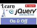 jQuery Lecture - 20 On Off Method Tutorial in Hindi Urdu