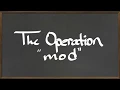 MAT 112 The Operation Mod