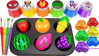 Satisfying Video l How to make Rainbow Glitter Lollipop Candy with Play Doh Slime Cutting ASMR #77