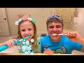 A new episode of a children's entertainment show from Nastya and dad, and their friends