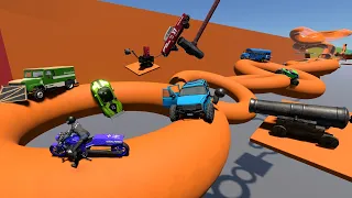 Driving Random Cars on Insane Obstacle Course