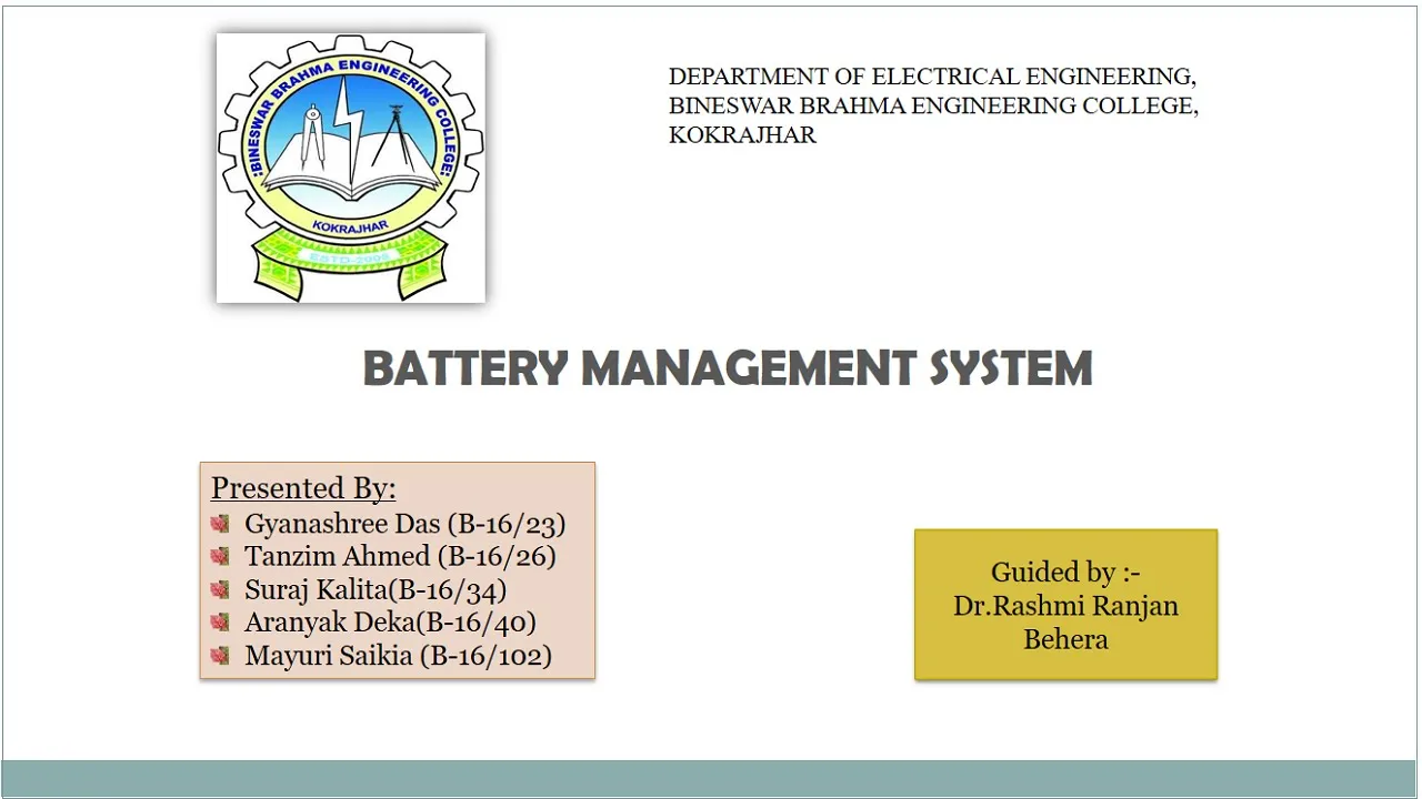 Design of battery management system