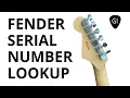 FENDER USA SERIAL NUMBER LOOKUP