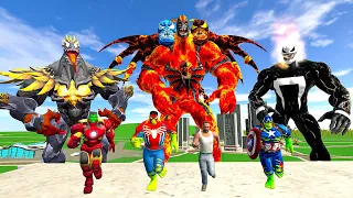 Spider Hulk, Captain Hulk, Iron Hulk VS God Venom 😱 INDIAN BIKE DRIVING 3D