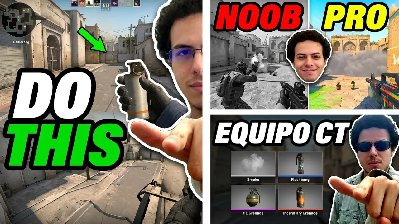APRENDE a JUGAR DUST2 de lado CT en EQUIPO y con GRANADAS #cs2 #counterstrike2 #shorts