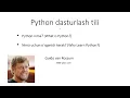-dars Kirish darsi Python dasturlash tili
