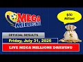 Mega Millions Winning Numbers For Friday July 31 2026 Drawing Results