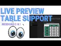 Table Support in Live