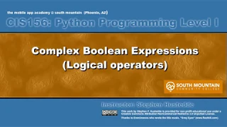 Python 03A - Complex Boolean Expressions