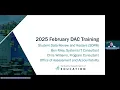 2025 February DAC Training - Student Data Review and Rosters SDRR