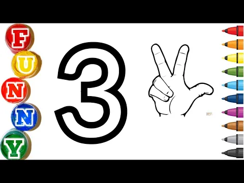 Download MP3 How to draw Number three for kids