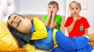كريس ومايكل يحاولان تكوين صداقة مع جارهما دندنها