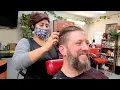 Make me HIGH ROLLER BEARD TRIM Barbershop Shave by Female Barber Rosie in Las Vegas ASMR