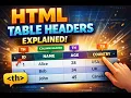 Unlock HTML Table Headers in Minutes Make Your Tables Look PRO Table Headers Head of Table