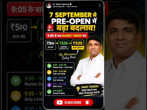 NSE Pre-Open Rules Change From 7 September | New Trading Rules Explained #shorts