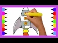 Drawing Book Sketching Toy Rocket Drawing Coloring Kids Color Pages for Kids
