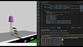 RGBled made and animated in VPython