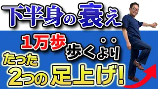 【ウォーキングは危険】下半身の衰えを感じたら歩くよりもたった2つの足上げ体操！(膝痛・股関節痛・歩行・老化)