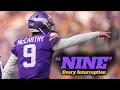 Every JJ McCarthy Interception from the 25-26 NFL Season