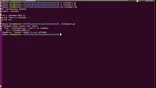 python2 time calendar month TypeError module object is not callabl