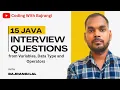 Java Interview Questions For Beginners Variable Data Types And Operators In Java