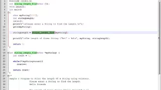 C PROGRAM TO FIND THE LENGTH OF THE STRING USING POINTERS