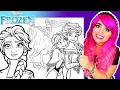 Coloring Disney Frozen Characters Elsa Anna Disney Movie Coloring Pages Ohuhu Markers