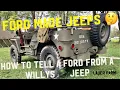 FORD JEEP Learn the differences between the Willys Ford WWII GPW from owner GI re-enactor